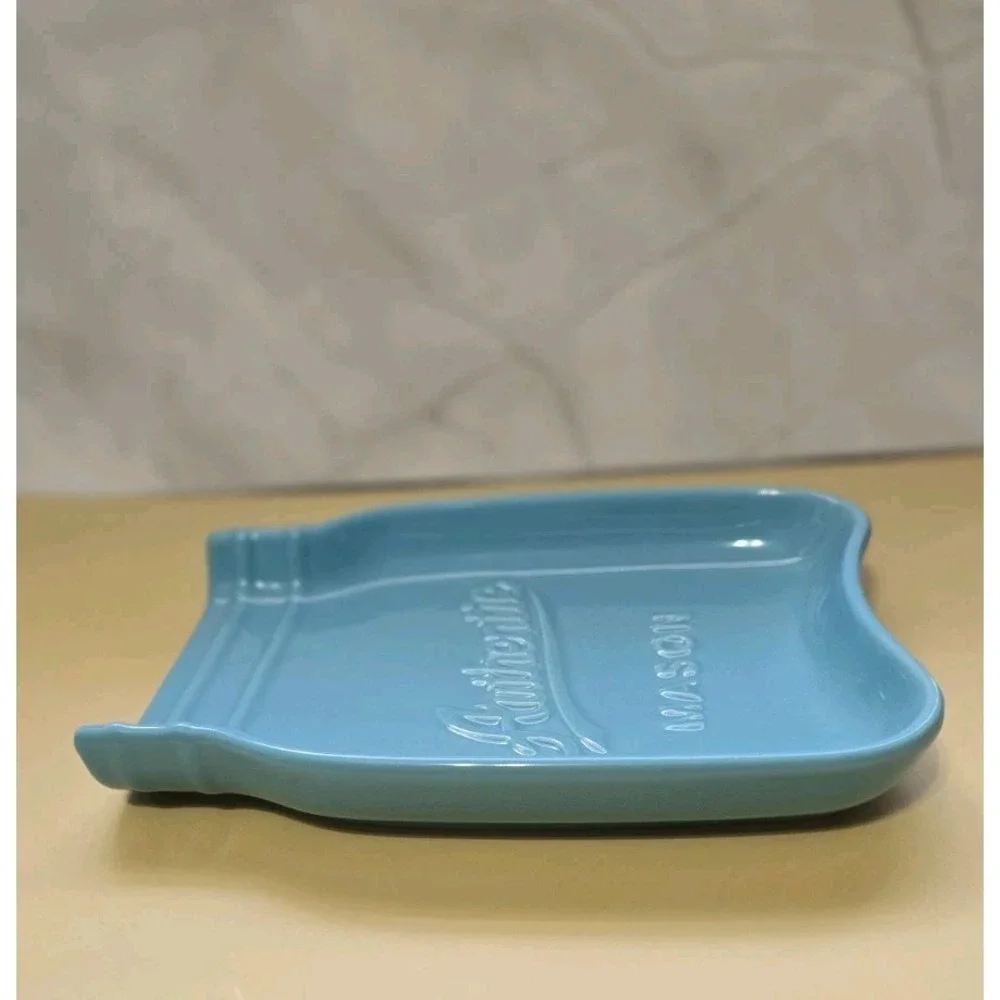 New Home Essentials Authentic Mason Ceramic Spoon Rest Aqua Blue